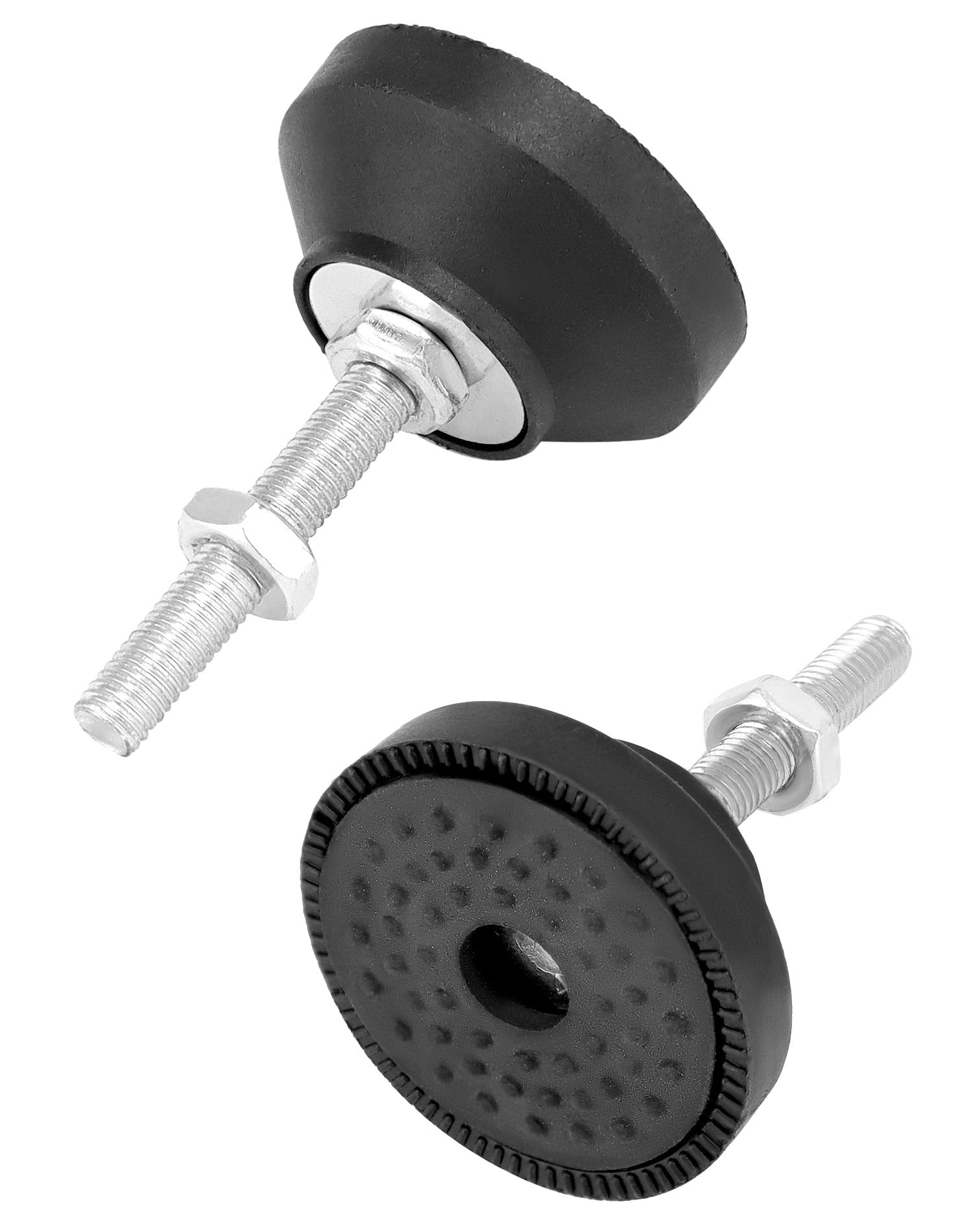 QWORK M8 Thread Rubber Furniture Leveling Feet, 8Pcs, Adjustable Furniture Glides - 2" Diameter, Screw in Threaded Furniture Levelers, Leveling Foot Leg for Tables and Desks