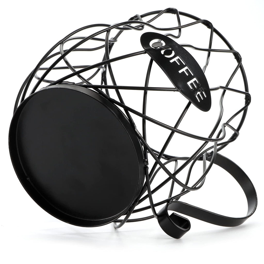 ZEAYEA Coffee Pod Holder, Coffee Capsule Basket for Counter Table Bar, Metal Espresso Pod Keeper Storage for Home Cafe Hotel, Black