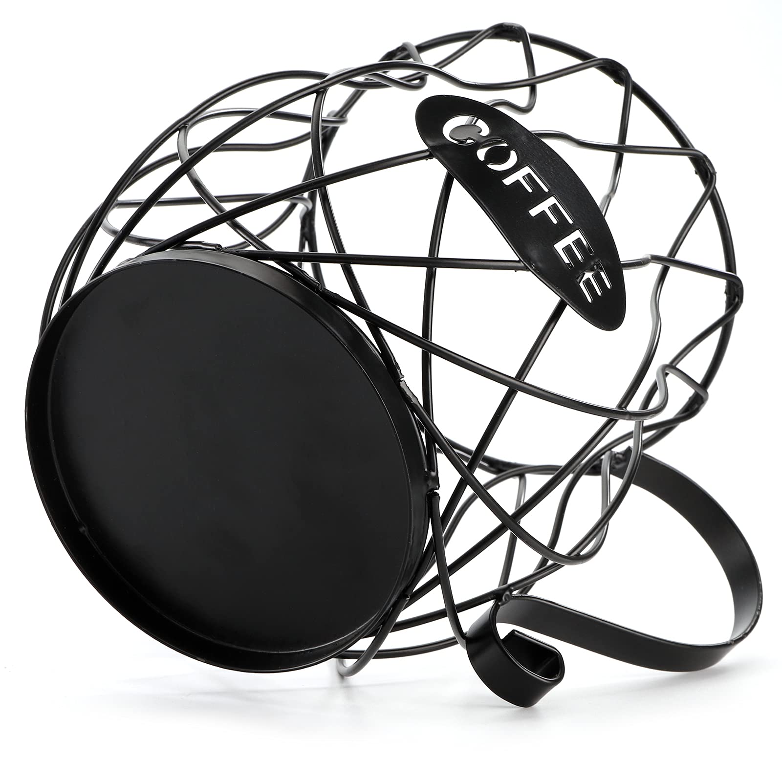 ZEAYEA Coffee Pod Holder, Coffee Capsule Basket for Counter Table Bar, Metal Espresso Pod Keeper Storage for Home Cafe Hotel, Black