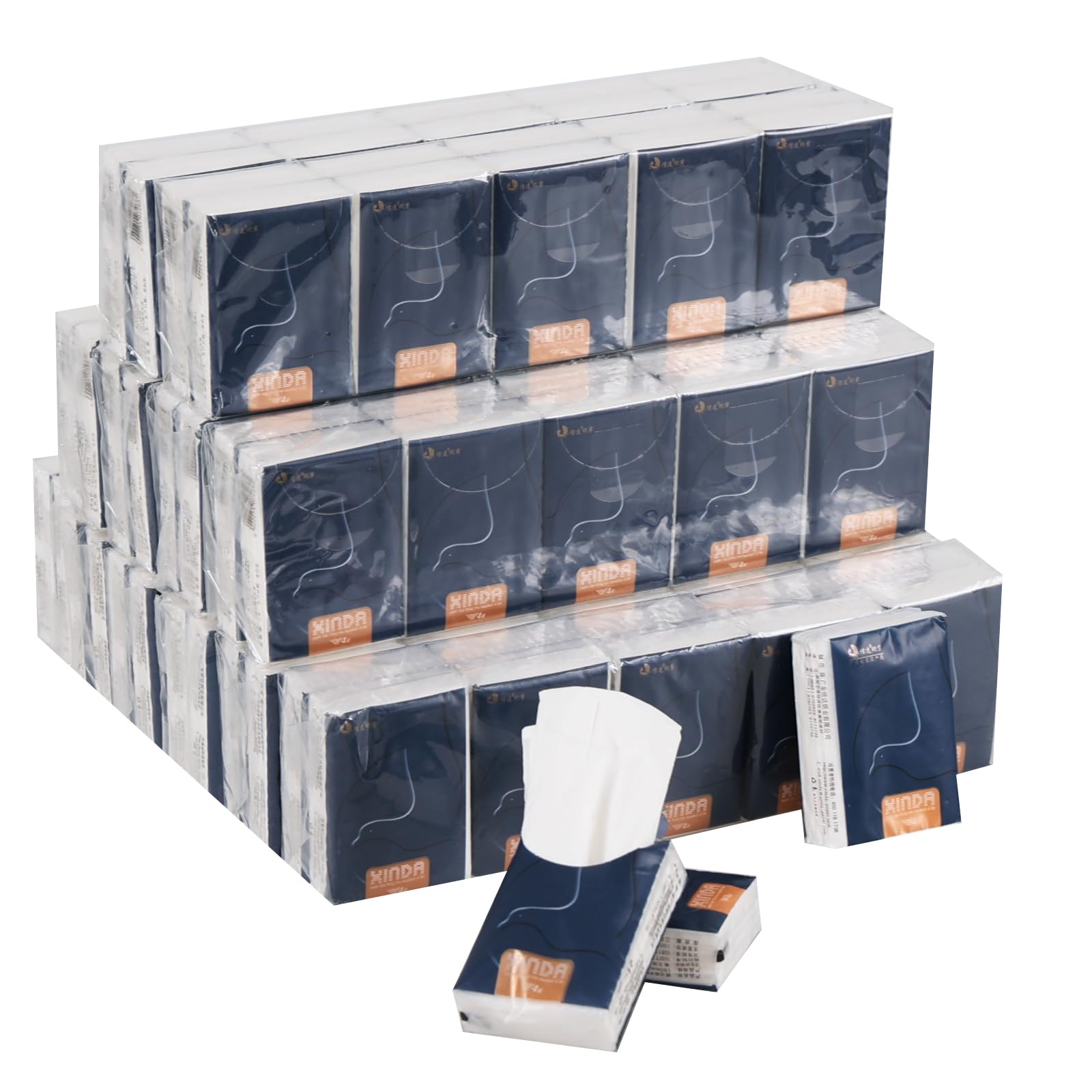 Ysmiltion 120 Packs 4-Ply Pocket Tissues, Unscented Mini Pocket Facial Tissues