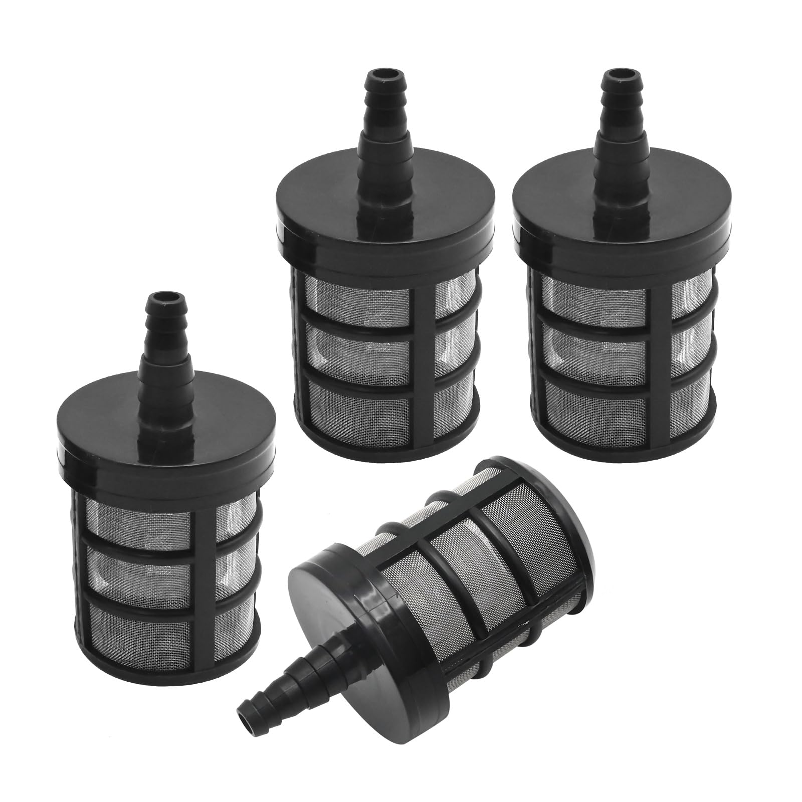 VIKKSAER 4Pcs Household Hose Filters, Double-Layer Stainless Steel Mesh Garden Hose Filter, Water Pump Inlet Filter Screen, w/ 3/8 Inch, 1/2 Inch Barb Connections, for High-Pressure Washers