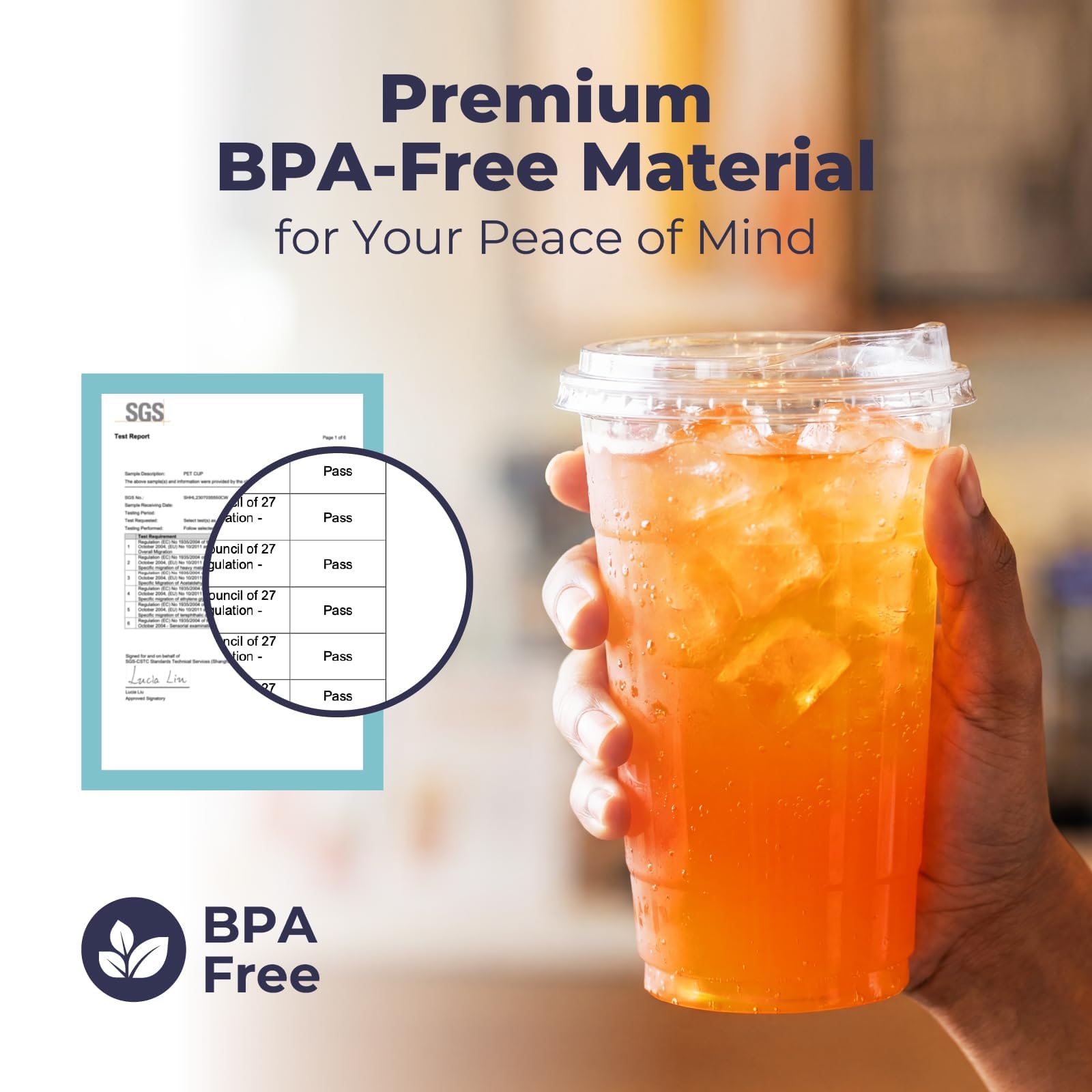 Fit Meal Prep 50 Pack 24 oz Clear Plastic Cups with Strawless Sip Lids, Disposable Plastic Coffee Cups with Lids, To Go Cups for Iced Coffee, Smoothies, Soda, Party Drinks, Bubble Tea, Cold Beverage