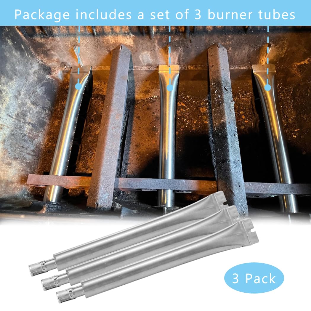 BBQSAVIOR BP69 Tube Burner Replacement Parts for Broil King Signet and Sovereign Gas Grills, 14 5/16 x 1 1/4 inch, 3-Pack
