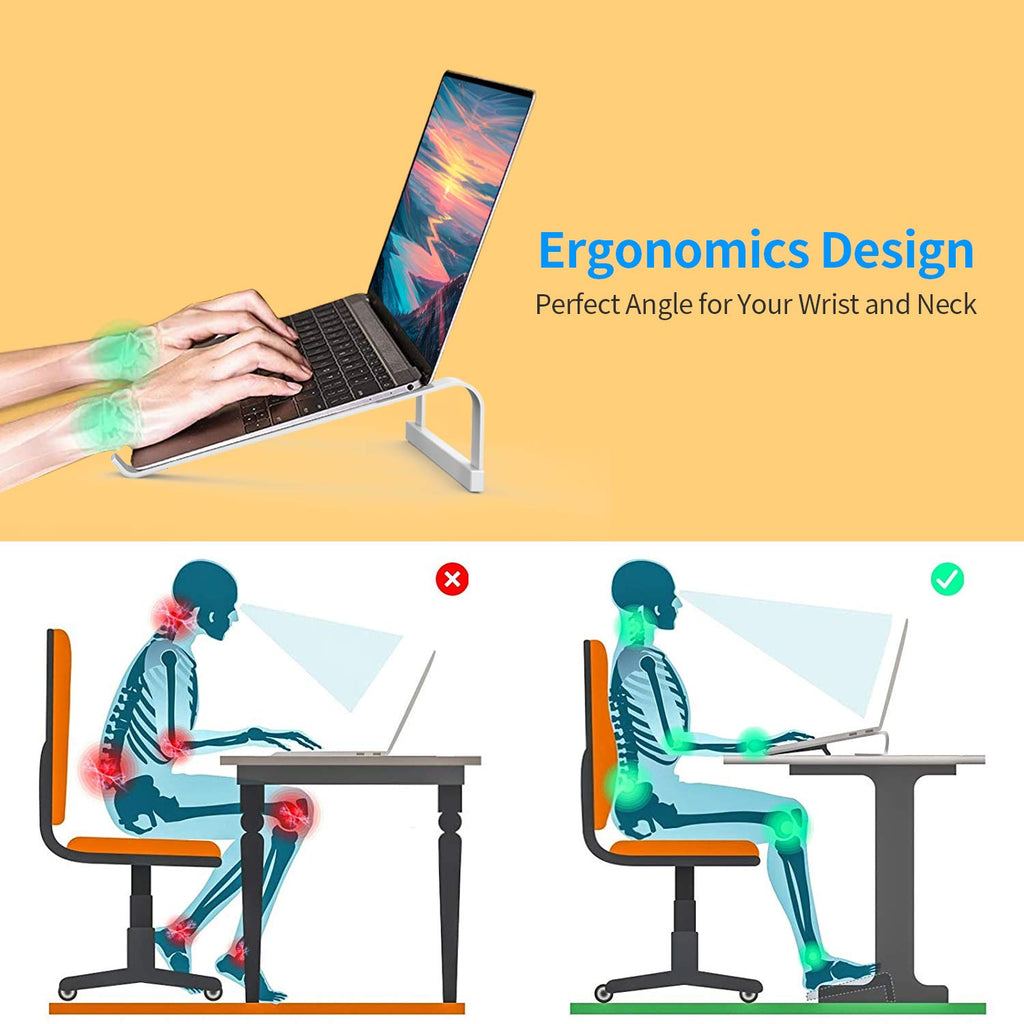Laptop Stand for Desk，Stable Ergonomic Aluminum Computer Riser Cooling Stand for Mac MacBook Pro/MacBook Pro Air,HP, Dell, More PC Notebook - 12 13 15 16.2 inch
