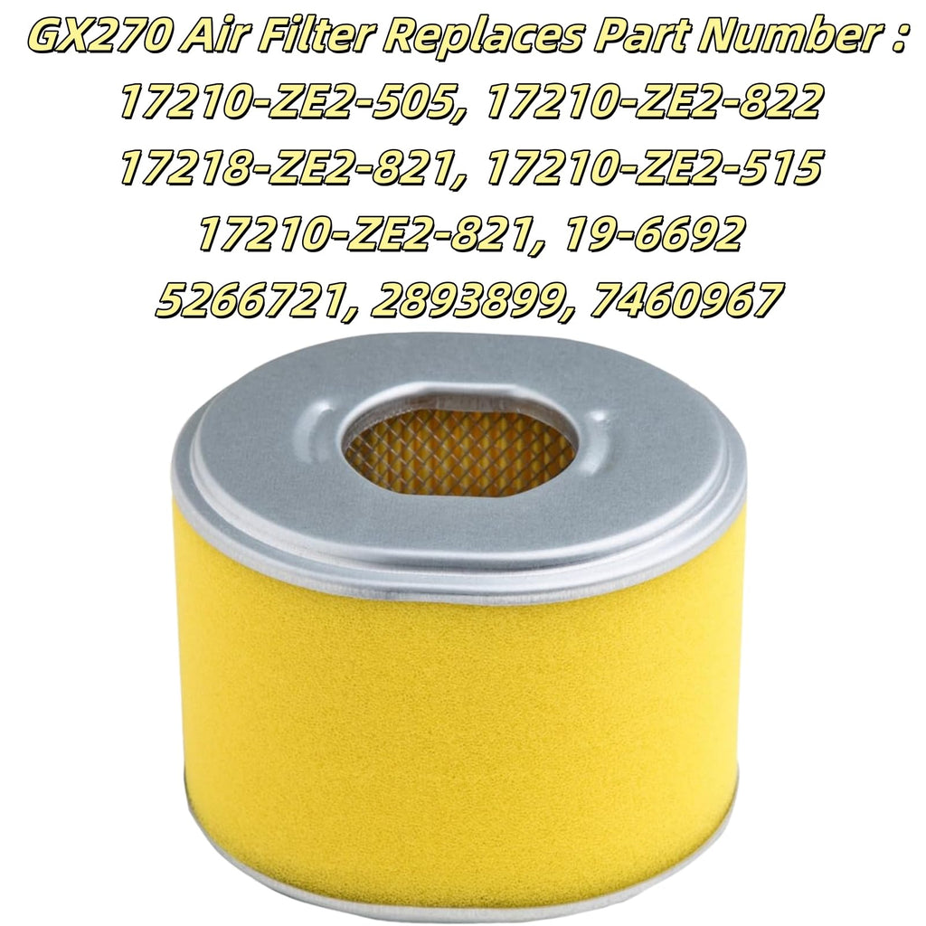 4Pcs GX270 GX240 Air Filter Compatible with Honda GX 270 GX 240 8HP 9HP Engine Parts Replace 17210-ZE2-505, 17210-ZE2-515, 17210-ZE2-82