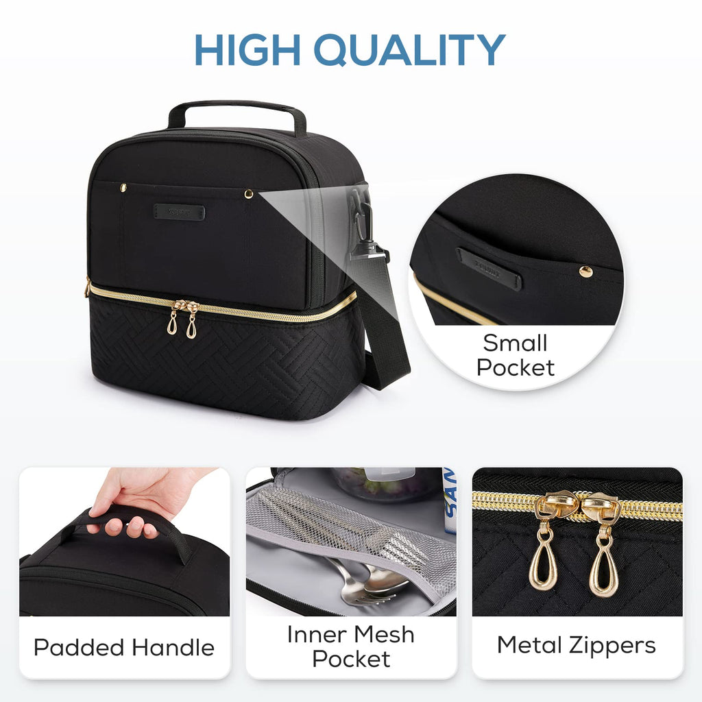 TOURIT Lunch Bag Women Double Deck Lunch Box Insulated Lunch Cooler for Women Men Work, School