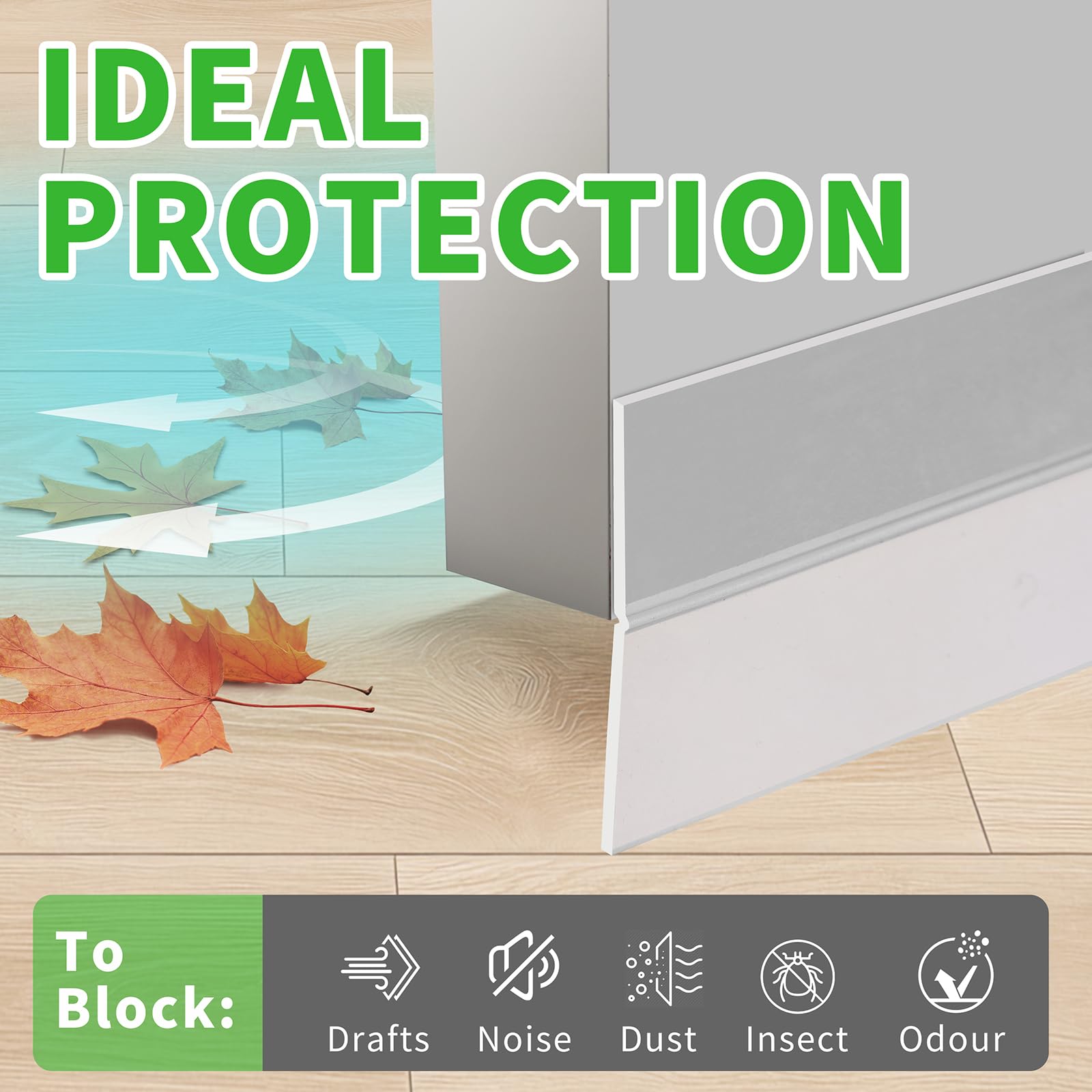 Weather Stripping Door Seal, Door Draft Stopper Silicone Seal Strip for House and Glass Shower Doors for Windows Gaps of Collision and Side, Window Insulation for Winter