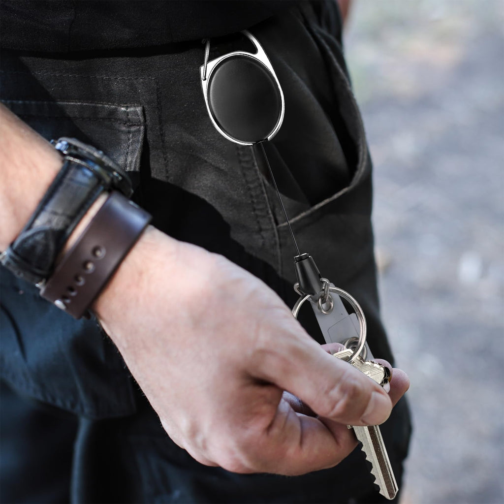 JEFURE 30 Pcs Badge Reel, ID Badge Holder Retractable Clip, Retractable Keychain Badge Reel，Badge Clip, Retractable Lanyard for Wear Keys, ID Card, Name Hold