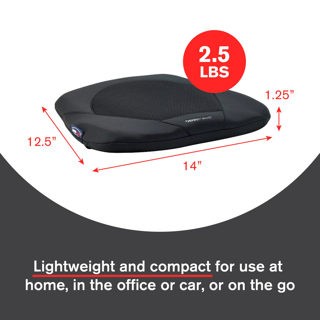 ObusForme Gel Seat Cushion – Memory Foam Seat Cushion and Posture Support, Contoured Ergonomic Design for Soothing Relief, Soft Gel Insert and Mesh Panel