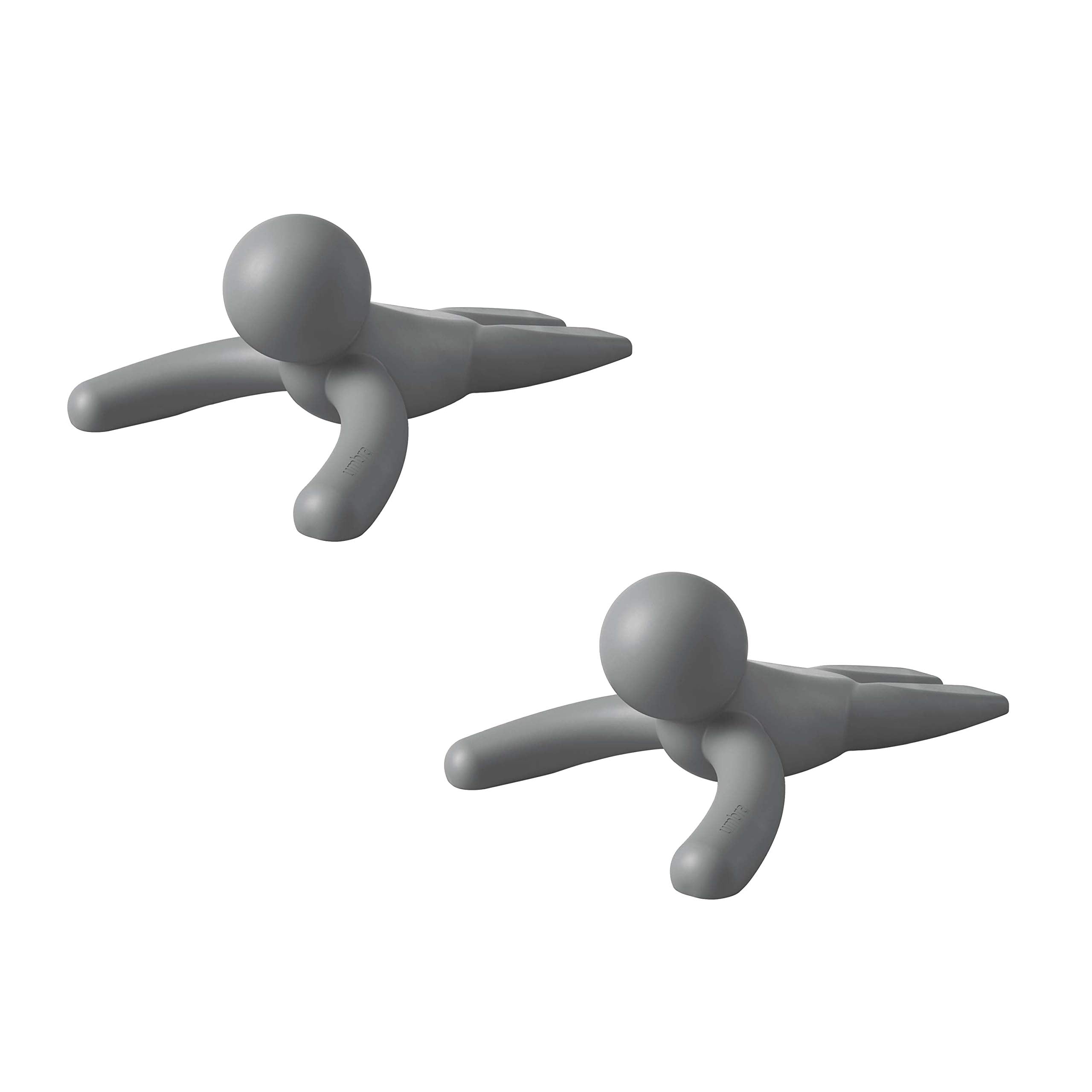 Umbra Buddy Door Stop, Heavy-Duty and Flexible, Soft-Touch Finish, Protects Your Floors, Grey, 2-Pack