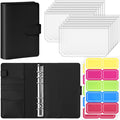 Antner Budget Binder with Zipper Cash Envelopes for Budgeting, A6 Money Saving Organizer, Black