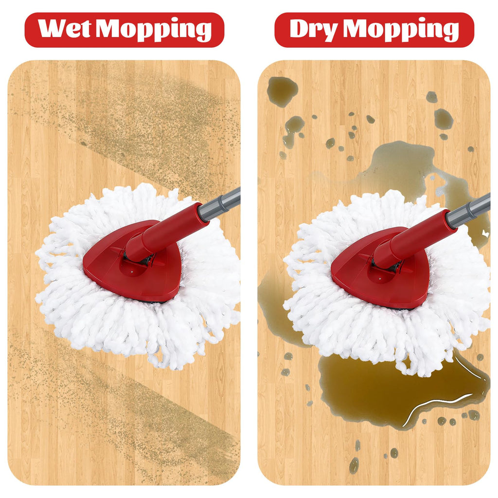 8 Pack Spin Mop Head Refill 1 Rotating Mop Base Compatible with O-Ceda EasyWrin Mop Heads Refills,Spin Mop replacement heads For Easy House Cleaning Floor Mopping