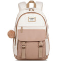 WINDARS School Backpack for Teen Girls, Cute College Backpacks for Women Students Aesthetic Bookbag Large 15.6 Inch Laptop Bag Middle School Travel Back Pack (Khaki Beige)