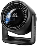 Gaiatop 7.7 In Desk Fan with Touch Control, 4000mAh Battery, 5 Speeds Ultra Quiet Bedroom Fan with LED Display, 90° Tilt, USB-C Rechargeable Desktop Fan for Dorm Office Room Home Office, Black