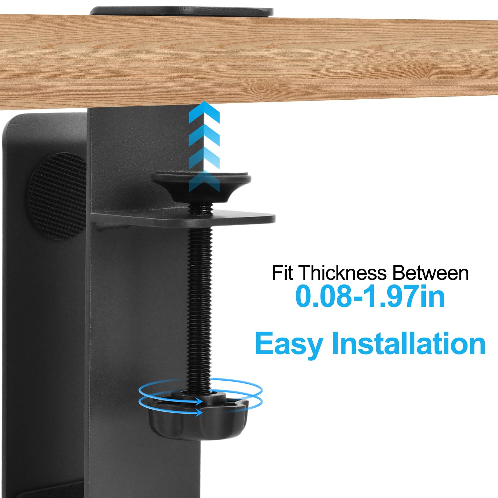 Hoxfly Desk Side Laptop Mount, Adjustable Metal Desk Side Holder, Hanging No Drill Laptops Stand for Book Document Cable