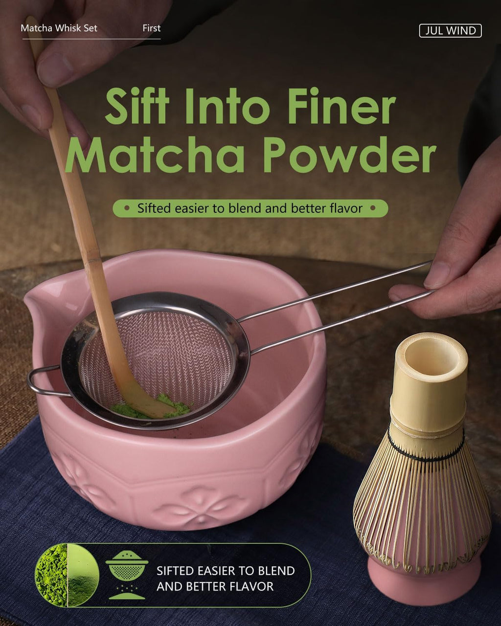 Matcha Whisk Set, Ceramic Matcha Set Includes Matcha Bowl with Spout, Matcha Whisk and Holder,Matcha Kit Gift for Matcha Lovers Beginners (Pink, 6Pcs/Set)