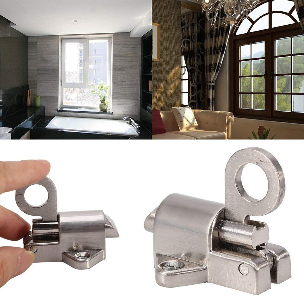 Latch Lock, Zinc Alloy Security Pull Spring Bounce Door Bolt for Window Shed Gate Toilet Bedroom