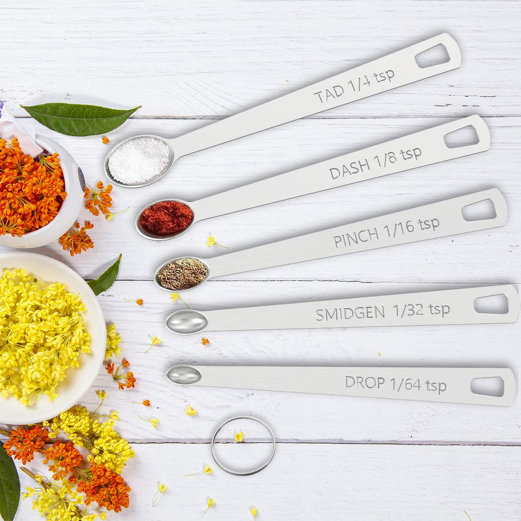 Wildone Measuring Cups & Spoons Set of 21 - Includes 7 Stainless Steel Nesting Measuring Cups, 8 Measuring Spoons, 1 Leveler & 5 Mini Measuring Spoons, Ideal for Dry and Liquid Ingredients