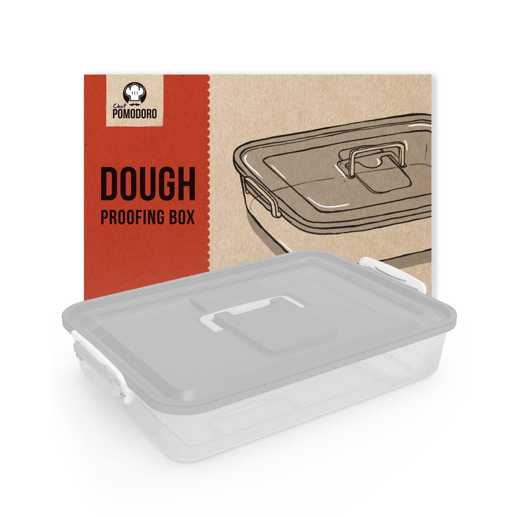 Chef Pomodoro Pizza Dough Proofing Box, Pizza Dough Container, Household Pizza Dough Tray With Convenient Carry Handle (Grey)