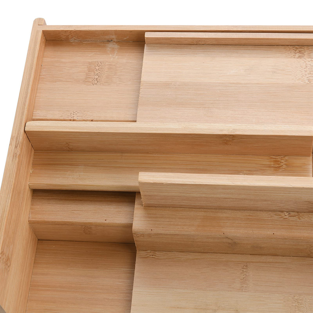 BWOLE Spice Drawer Organizer 3 Tier Bamboo Expandable Spice Shelf Organizer Spice Rack Organizer for Kitchen Cabinet Storage,White