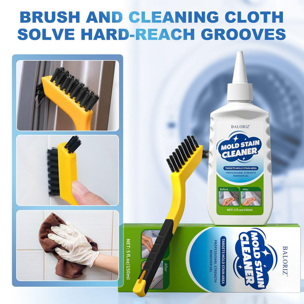 Mould Remover Gel, 1 Pack Household Mould Remover for Washing Machine, Grout Cleaner Gel with Brush and Cloth for Kitchen & Bathroom Cleaning,Sink, Tile Grout and Refrigerator Strips (5 Fl Oz)