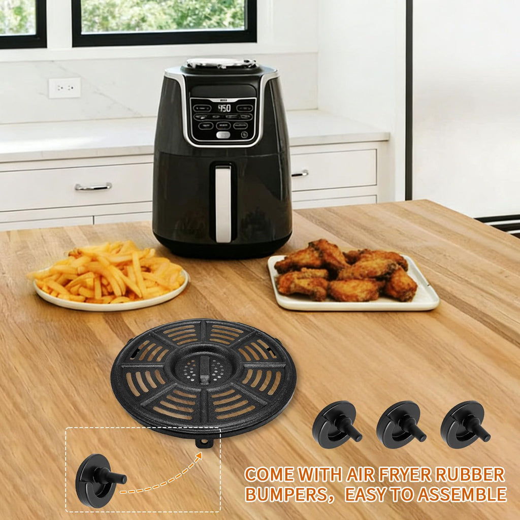 GWY Air fryer Accessories for Ninja Air Fryer 4 QT AF101 5.5 Quart AF161 Max XL AF150 XL, 8.2'' Round Food Grade Air Fryer Grill Pan Plate Crisper Plate Replacement Parts Tray Rack,Dishwasher Safe