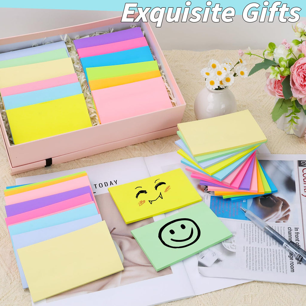 36 Pads Large Sticky Notes 3in x 5in, 12 Colors Adhesive Self-Stick Multicolor Memo Note Pads Bright Colorful Rectangle Sticky Notes for Office Home School Meeting Blank Desk Notebook 45 Sheets/pad