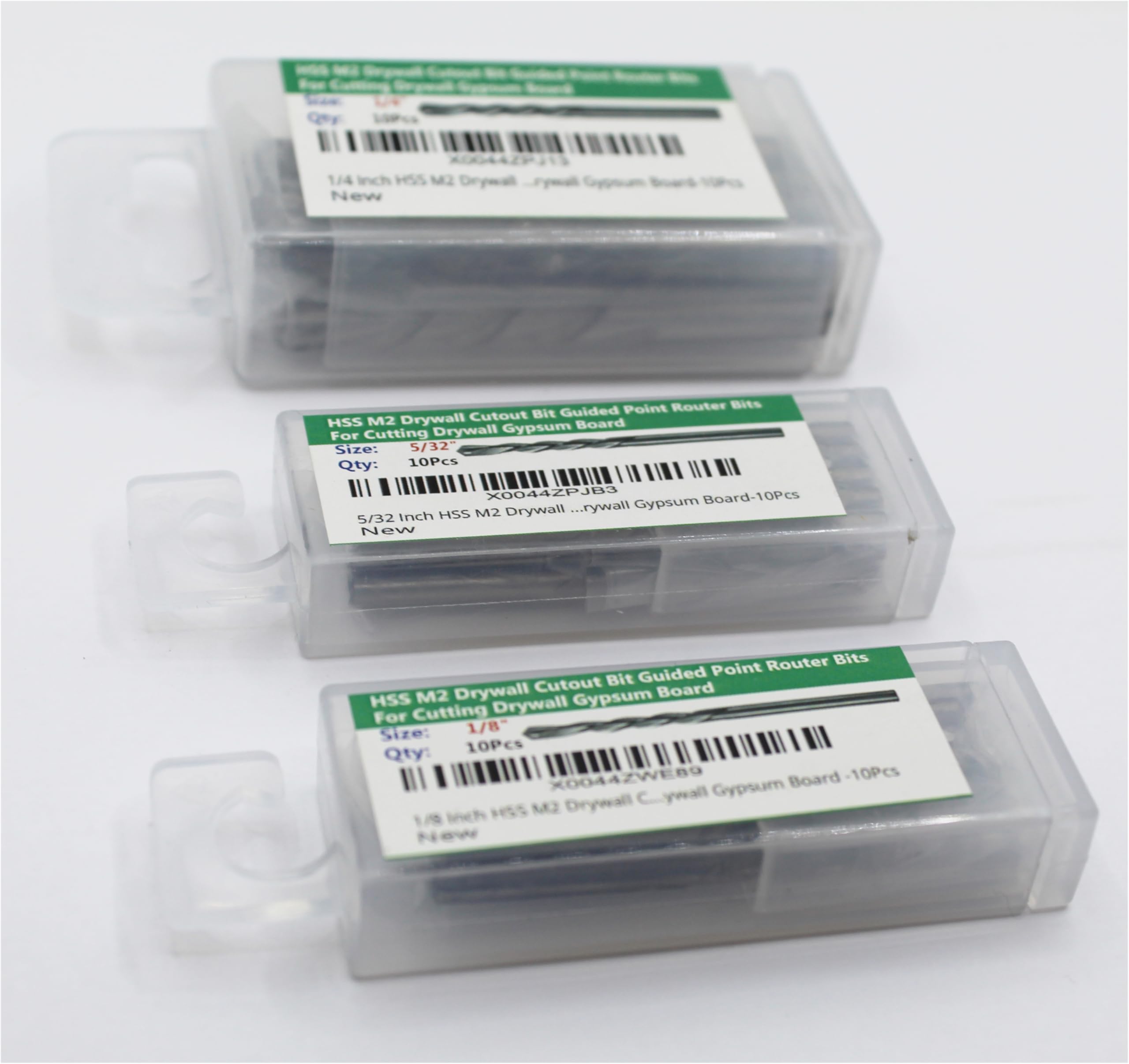 PEAK-CUT 10pcs 5/32" Drywall Cutting Bits Set HSS Drywall Cutting Bits
