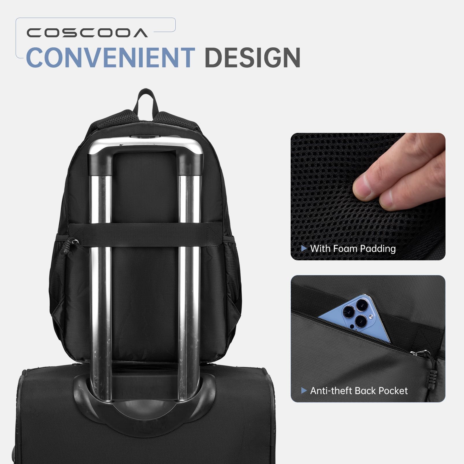 COSCOOA Ryanair Backpack 40x20x25 CM Travel Luggage Bag, Personal Item Travel Bag,Mochila de Viaje,Cabin Size Lightweight Backpack,Flight Approved Underseat Carry On Bag