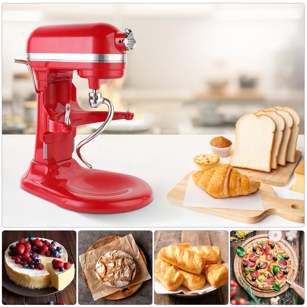 Stainless Steel Spiral Dough Hook Compatible with KitchenAid 5 Plus- 6QT Mixer,Bowl Lift Stand Mixer Accessory, Dough Hook,Rust Resistant, Effectively Kneads Bread,Pizza and Biscuits,Dishwasher Safe