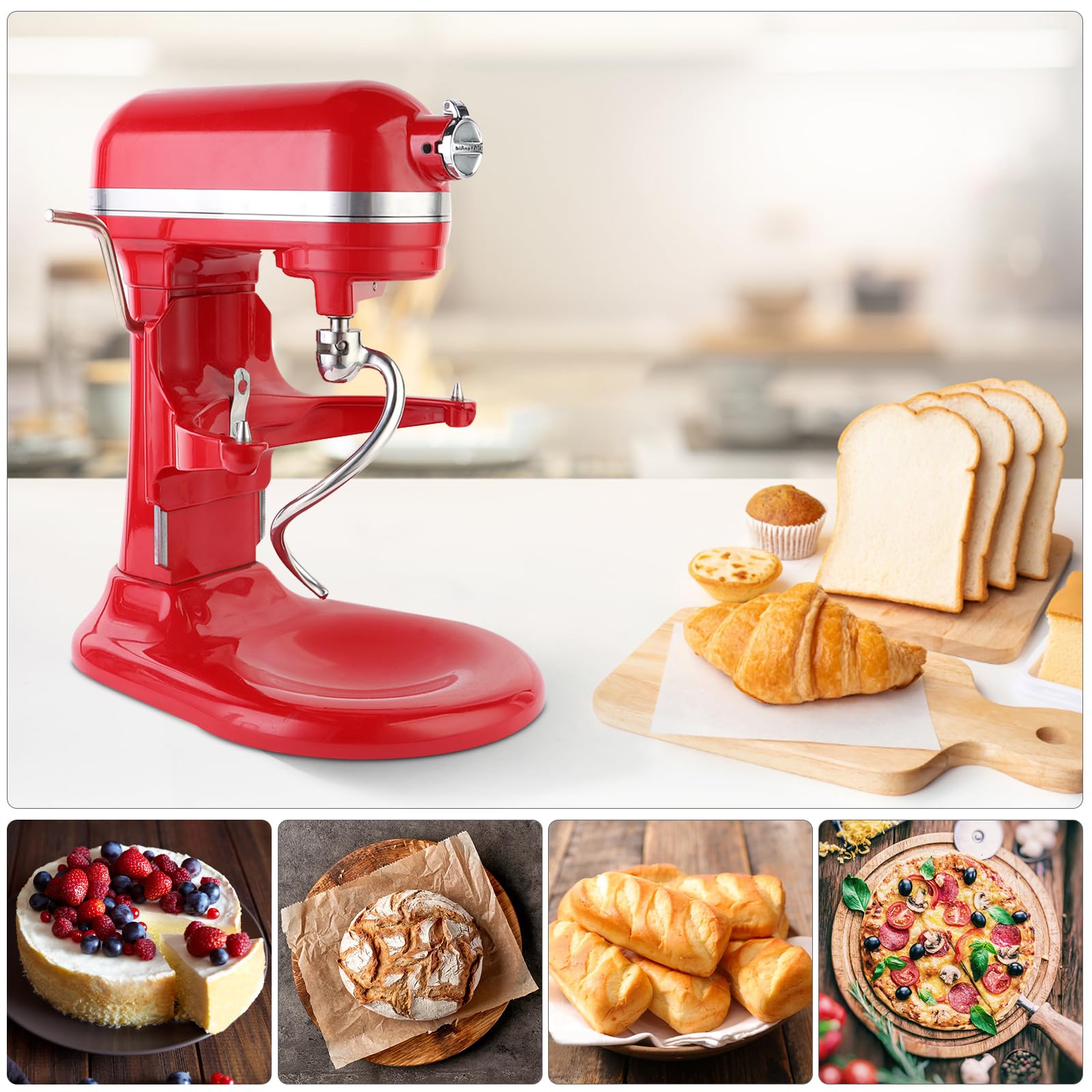 Stainless Steel Spiral Dough Hook Compatible with KitchenAid 5 Plus- 6QT Mixer,Bowl Lift Stand Mixer Accessory, Dough Hook,Rust Resistant, Effectively Kneads Bread,Pizza and Biscuits,Dishwasher Safe