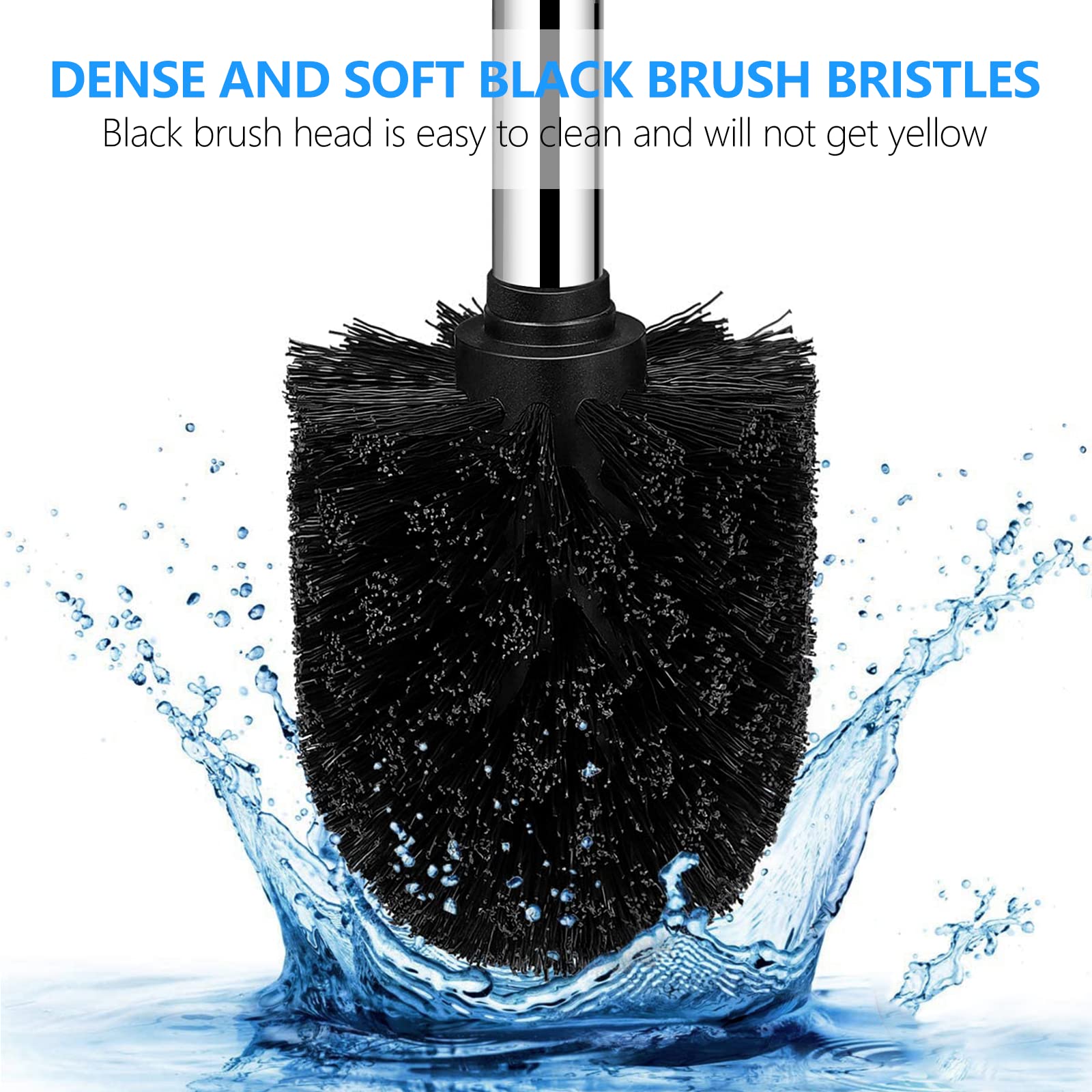 SetSail Toilet Brush, Compact Size Toilet Bowl Brush and Holder Toilet Brushes for Bathroom with Stainless Steel Handle Toilet Cleaner Brush with Durable Scrubbing Bristles, 2 Packs