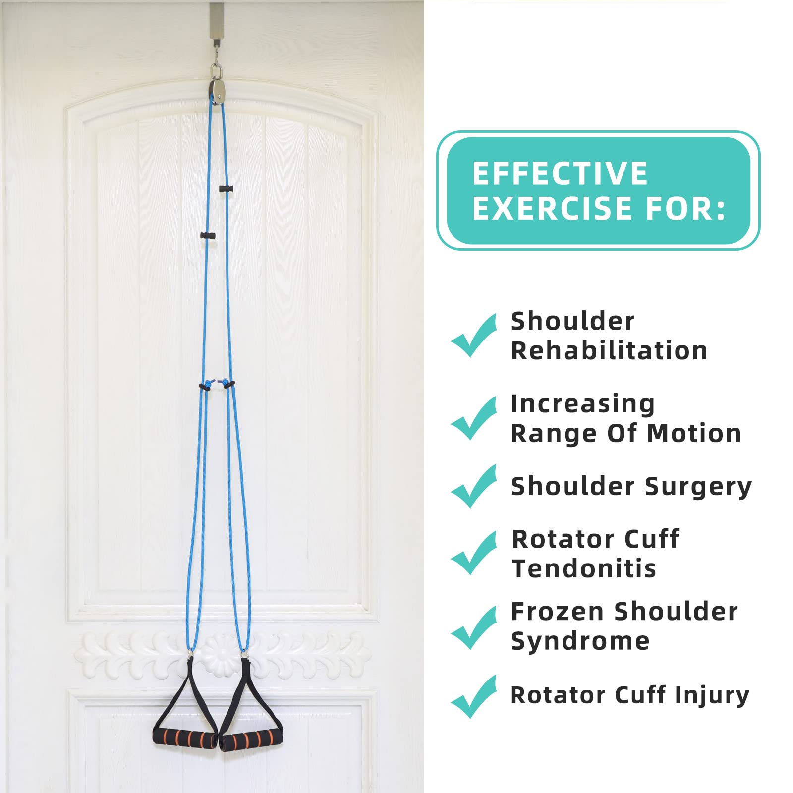 Fanwer Shoulder Pulley - Exercise Pulleys for Shoulder Rehab Over Door & Physical Therapy