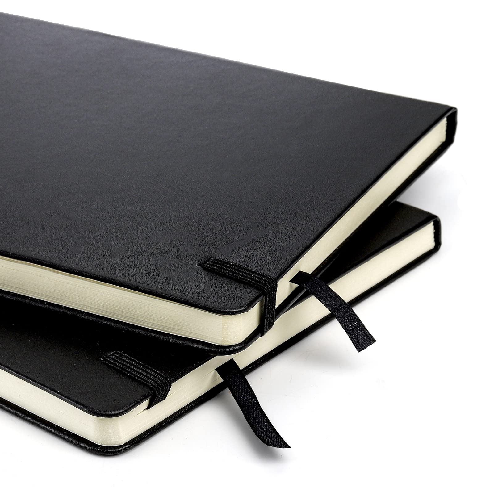 Coloch 6 Pack Ruled Notebook, A5 Black Hardcover Notebook with 200 Pages, Classic Lined Journal Pocket with 200 Pages and Pen Loop for School, College, Office, Business, 5.75" x 8.25"