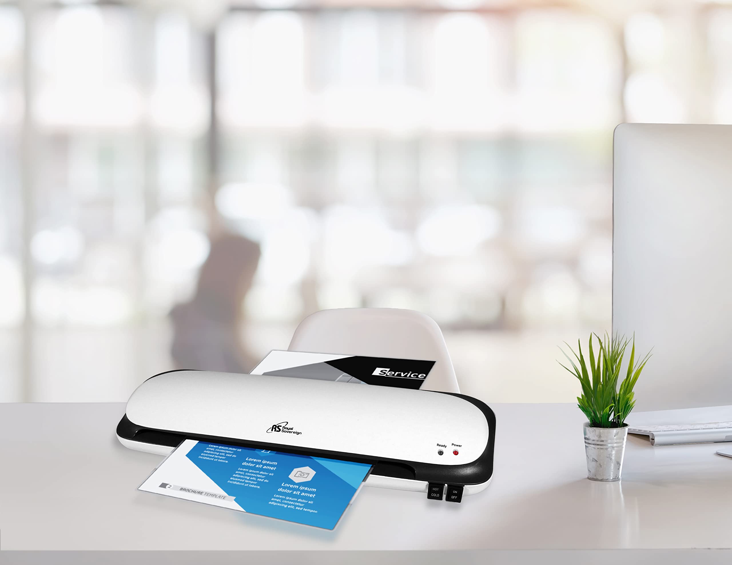 9" Thermal Pouch Laminator with 50 Assorted Pouches, 3 to 5 Mil Hot and Cold Settings, 3-5 Minute Warm-Up, and Anti-Blockage System for Home or Office Documents, Photos, and ID Cards, White