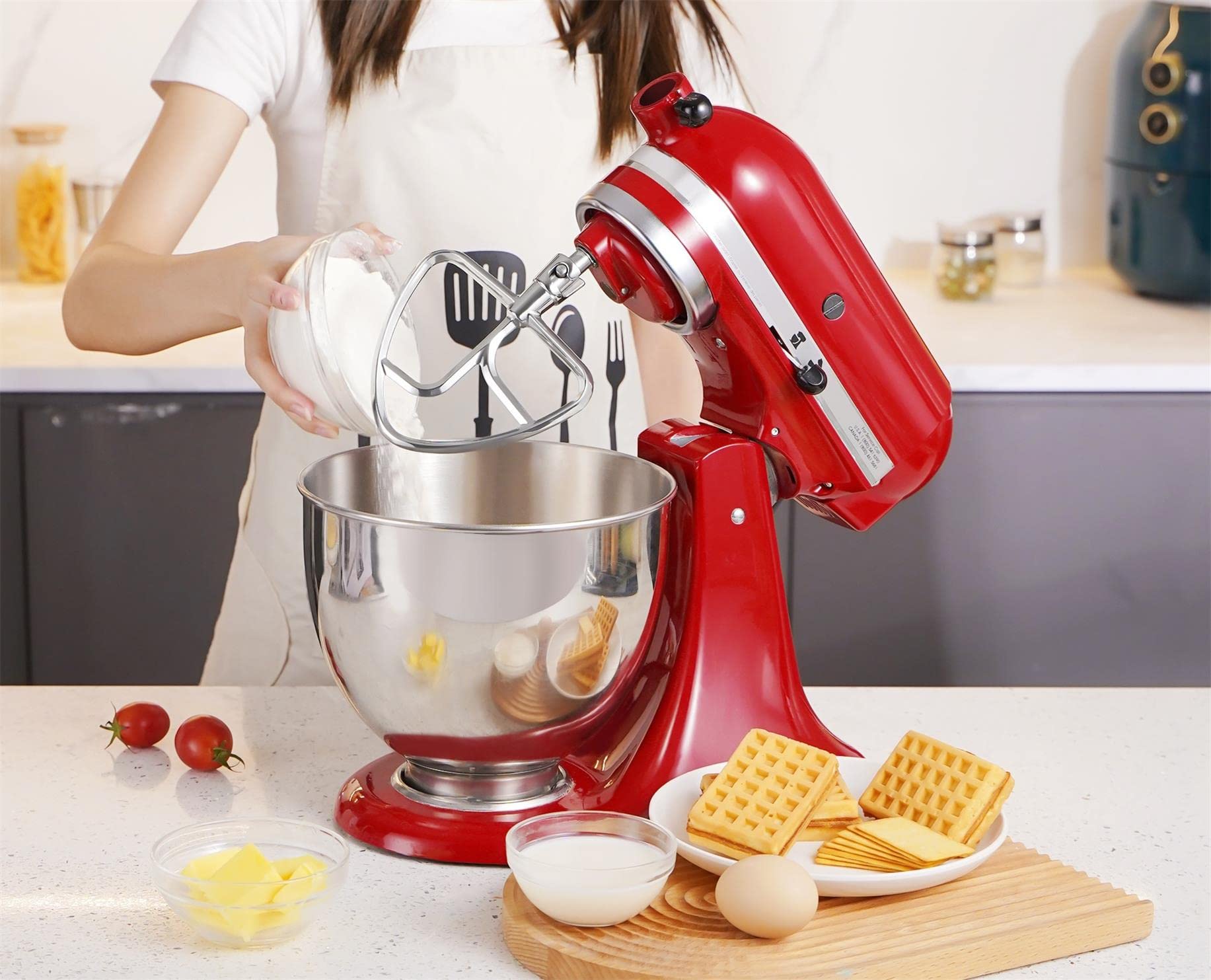 FavorKit Stainless Steel Flat Beater for KitchenAid Tilt-head & 4.5-5 Qt Mixers,Pastry Mixing Paddle Attachment -Dishwasher Safe