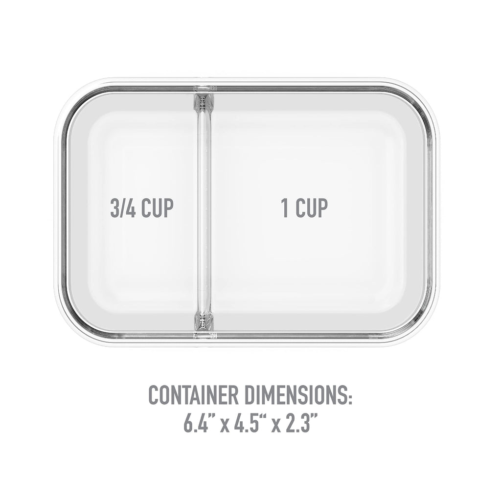 Bentgo® Glass Snack - Leak-Proof Bento-Style Snack Container with Airtight Lid and Divided 2-Compartment Design - 1.75 Cup Capacity for Meal Prepping, and Portion-Controlled Snacking (Purple)