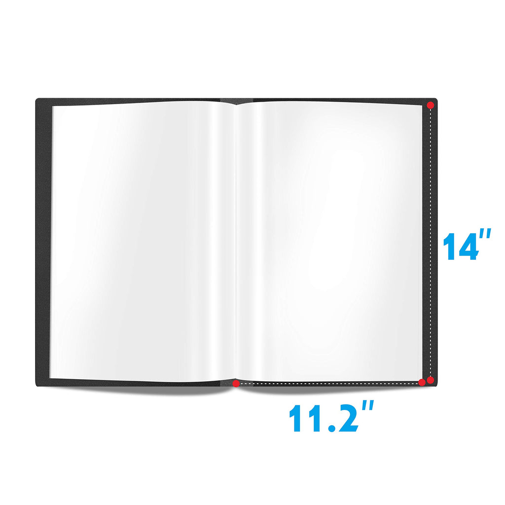 Presentation Book 40 Clear Pockets Sleeves Protectors Art Portfolio Clear Book for Artwork, Report Sheet, Letter(Can Accommodate 14 X 11inch)