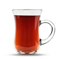 yersiz Turkish Tea Glasses With Handle - 6 pcs Glass Tulip Teacups, 4.9 oz Capacity, 2.6" Diameter, 3.7" Height