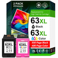 High Yield for HP 63 Ink Cartridges, for HP Ink 63, for HP 63/63XL Ink Cartridge Black/Colour for HP63, Use for Envy 4520 4522 for OfficeJet 3830 4650 5255 3833, for DeskJet 3630 3632 Printer