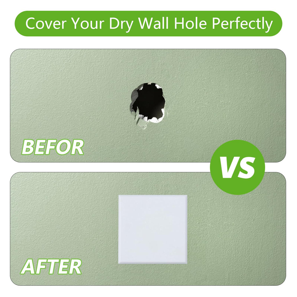 HOME MASTER HARDWARE Self Adhesive Wall Protector Square 4 inch, 10 Pack Door Handle Wall Shield Guard Door Stop, Rigid Vinyl Wall Protection Pad White 10 Pack