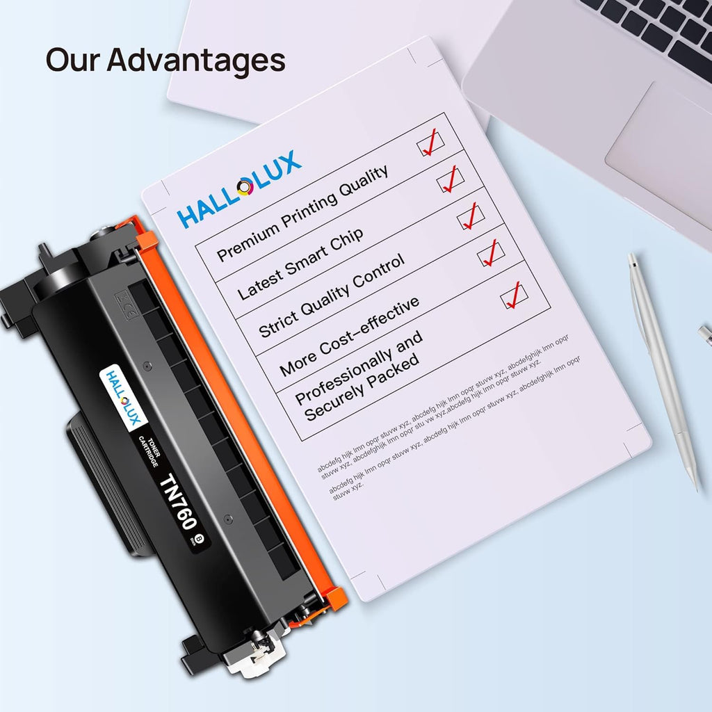 TN760 Toner Cartrigde High Yeild (with Chip) for Brother TN760 TN-760 TN730 TN-730 Compatible for Brother MFC-L2710DW L2730DW L2750DW XL HL-L2370DW L2390DW L2350DW L2395DW DCP-L2550DW Printer(2 Black)
