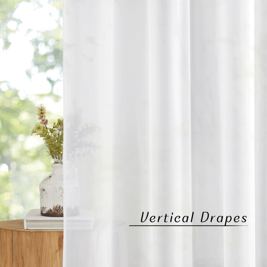 NICETOWN White Sheer Curtains 84 inches Long with Eyelet, Sheers Window Curtains 2 Panels Privacy Light Filtering Voile Grommet Top Drapes for Living Room/Hotel Rideaux (2 Pcs, 54 Wide, White)