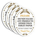 4 Pack Do Not Flush Sign, 5” x 4” Thick Acrylic Self-Adhesive Warning Sign for Bathroom, Easy to Install