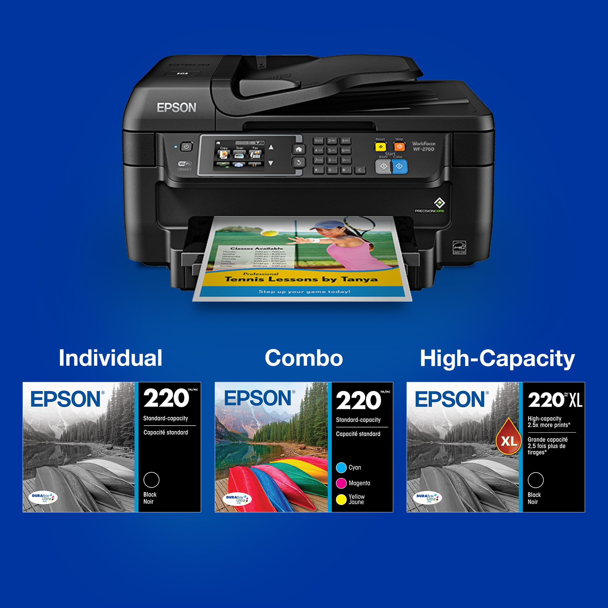 Epson 220 DURABrite Ultra Ink Cartridge, Combo Pack (T220520)