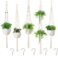 5 Pack Macrame Plant Hangers, Handmade Hanging Planter with Beaded & Tassel for Indoor Outdoor Plant Pots, Durable Cotton Rope Plant Hanger for Home, Garden, Balcony Decor