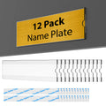 TONICE 12 Pack Acrylic Desk 2x8" Nameplate Holders, Acrylic Nameplate Holders, Wall Mount Transparent Nameplate Holders, Office Name Holders.