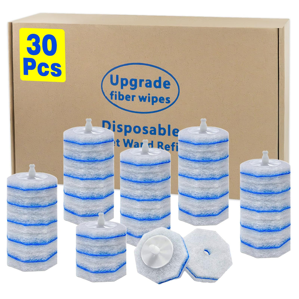 30 Count Toilet Wand Refills for Clorox, Disposable Toilet Brush Compatible with Clorox ToiletWand Cleaning System, Upgrade Fiber Bowl Cleaner Brush for Closestool Cleaning