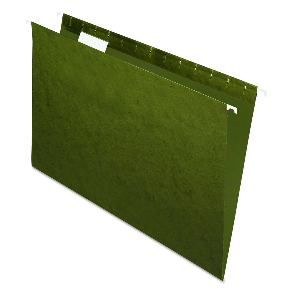 Pendaflex Hanging File Folders, Legal Size, Standard Green, 25 Per Box, 1/5-Cut Tabs, Lighter Interior to Prevent Misfiles, for Office, School, and Home Organization