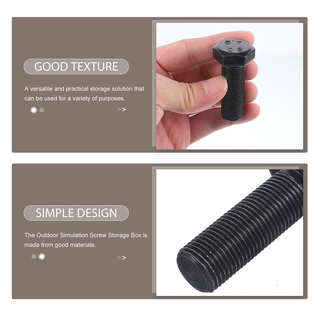 Gadpiparty Bolt Shaped Storage Box Realistic Screw Hiding Container Hidden for Outdoor Camping and Secure Small Item Storage